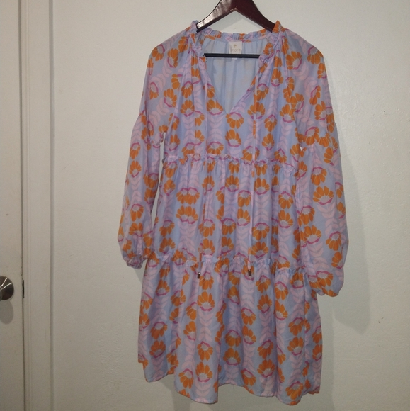 NEW J.MARIE Orange Floral Tiered Dress - Picture 5 of 8